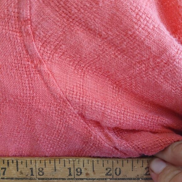 Coldwater Creek Linen Shirt Medium Coral Long Sleeve Button Down Collared - Picture 6 of 6
